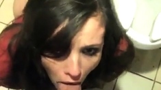 Nasty Whore Goes Ass To Mouth In Bar Bathroom