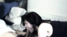 Amateur brunette teen does toy anal on her webcam