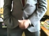 He shows us his new suits and he like to jerk off