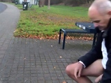 German daddy wanking outdoor