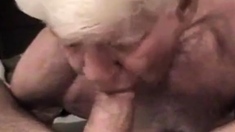 Gray Haired Grandpa Suck Huge Cock And Get It In His Ass
