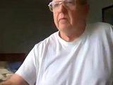 old man jerking his big dick