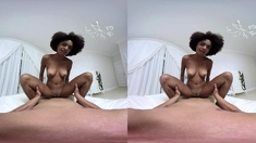 African hottie with small tits humping your dick