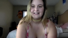 Sexy Blonde From Ohmibod Masturbating On Webcam