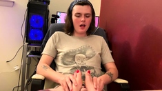 Teen slut foot fetish cock rub