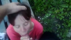 Real amateur outdoor pov blowjob for a dude