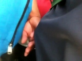 grabbing his bulge in the metro